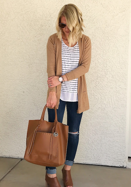 Thrifty Wife, Happy Life || Thrifted outfit styled with a wooden watch