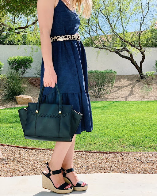 Restyling your wardrobe- ruffled dress with leopard belt