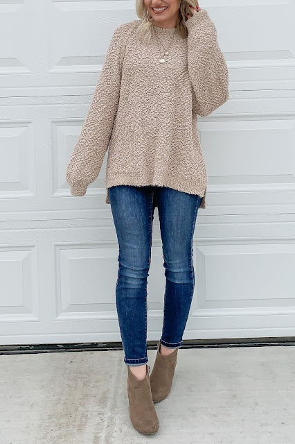 Before the Bump Style- Popcorn Knit Sweater from PinkBlush