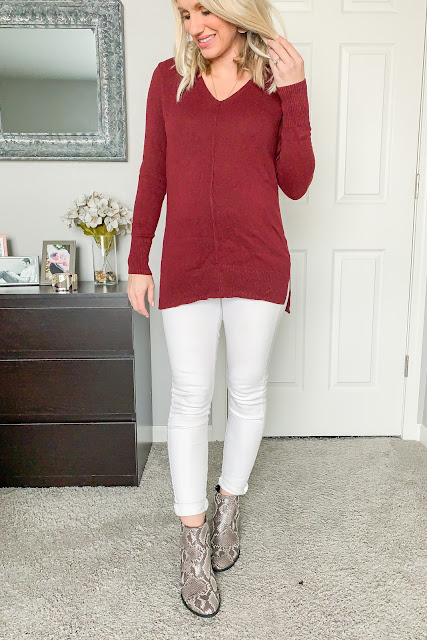 Winter date night outfit ideas wearing snakeskin booties