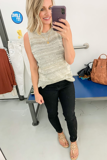 Sweater tank and black jeans #sweatertank