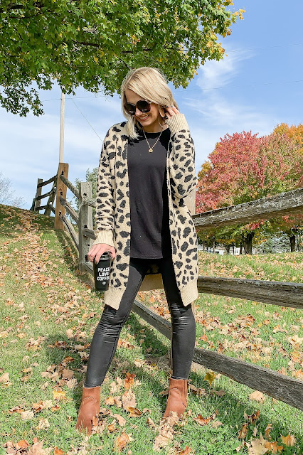 second-hand leopard cardigan