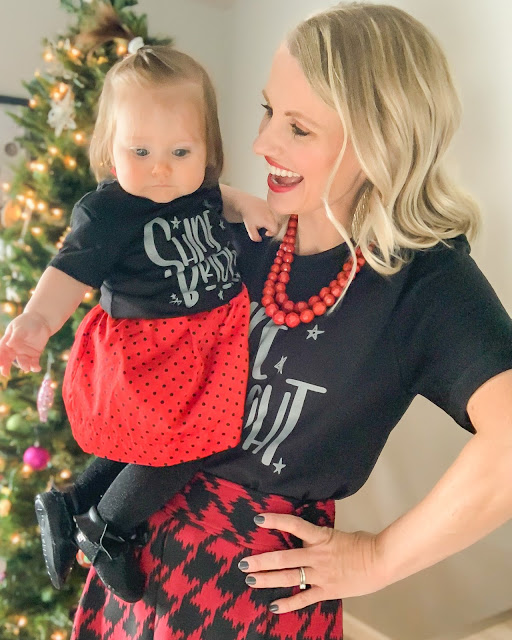 Mother-daughter Christmas look