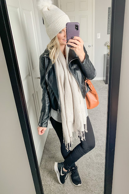 Moto jacket with scarf