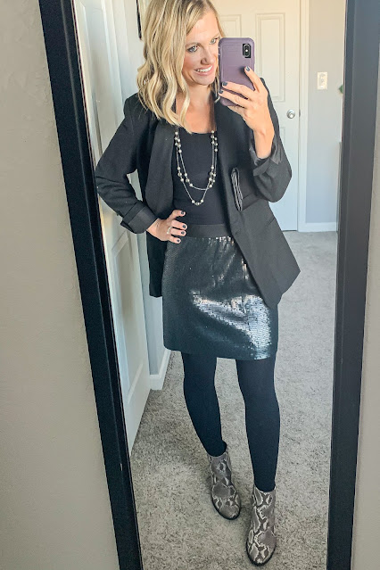 sequin skirt with blazer #blazer