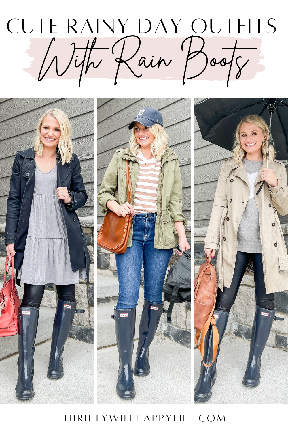 Cute Rainy Day Outfit Ideas With Rain Boots