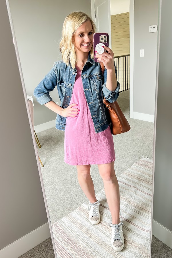 Pink t-shirt dress