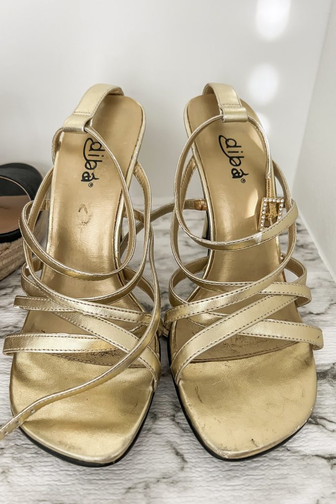 Gold strappy sandals