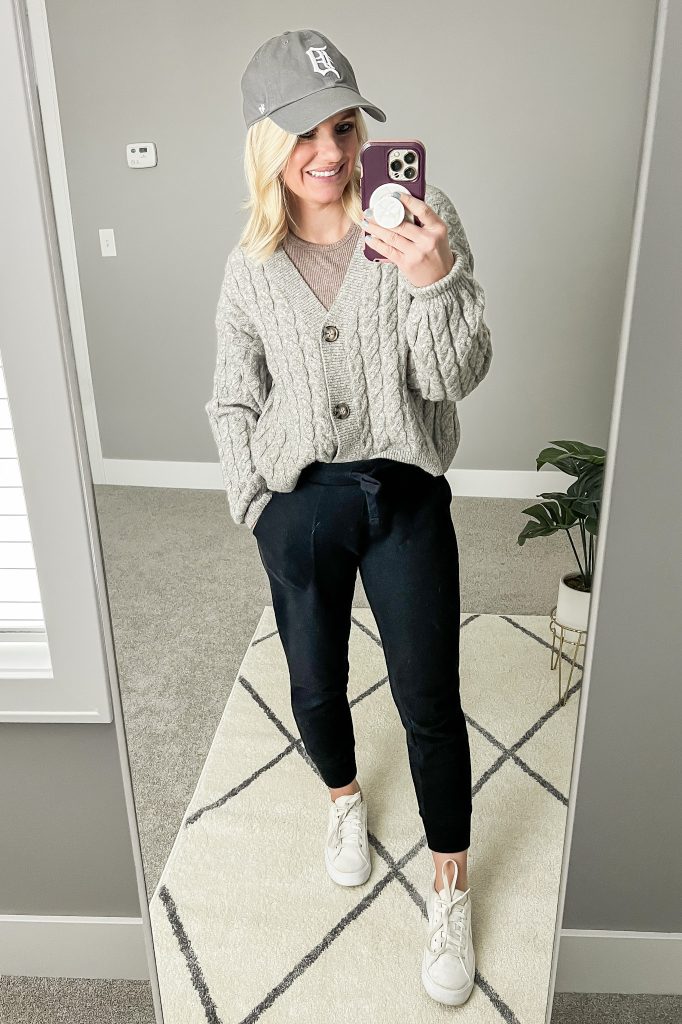 Joggers and sweater