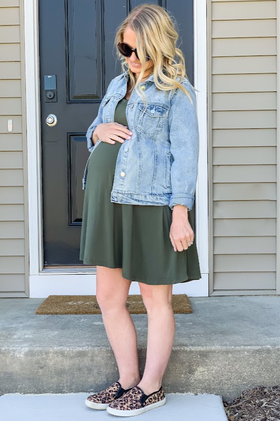 Non- maternity flowy dress worn during my 3rd trimester