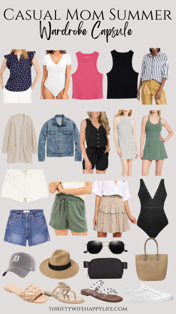 Mom-friendly wardrobe capsule for summer.