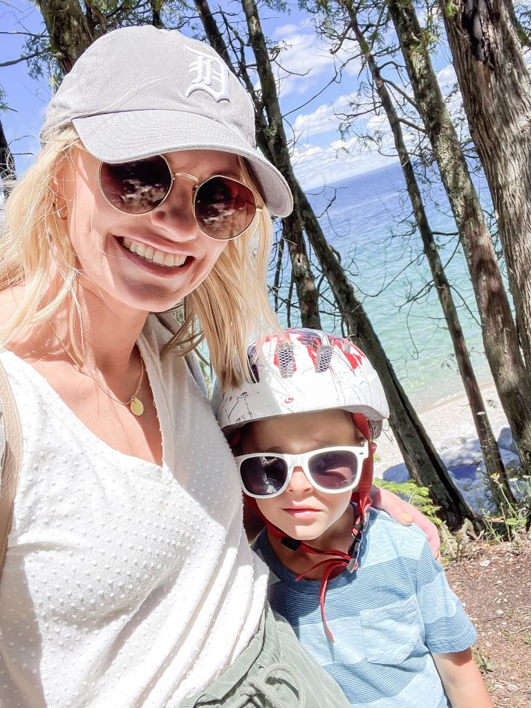 Mom and son on Mackinac Island, Michigan