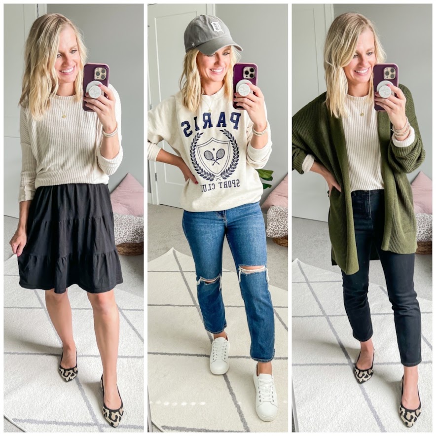 Mom capsule wardrobe for fall.