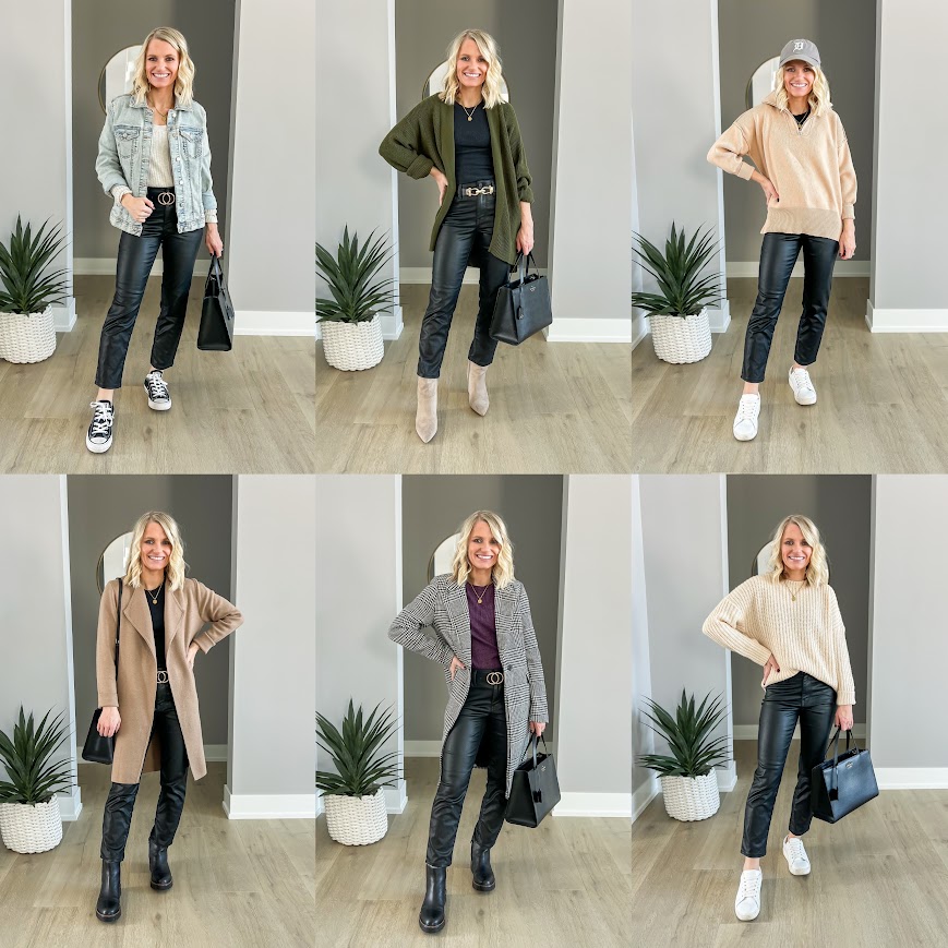 6 Ways to wear coated black jeans for winter.