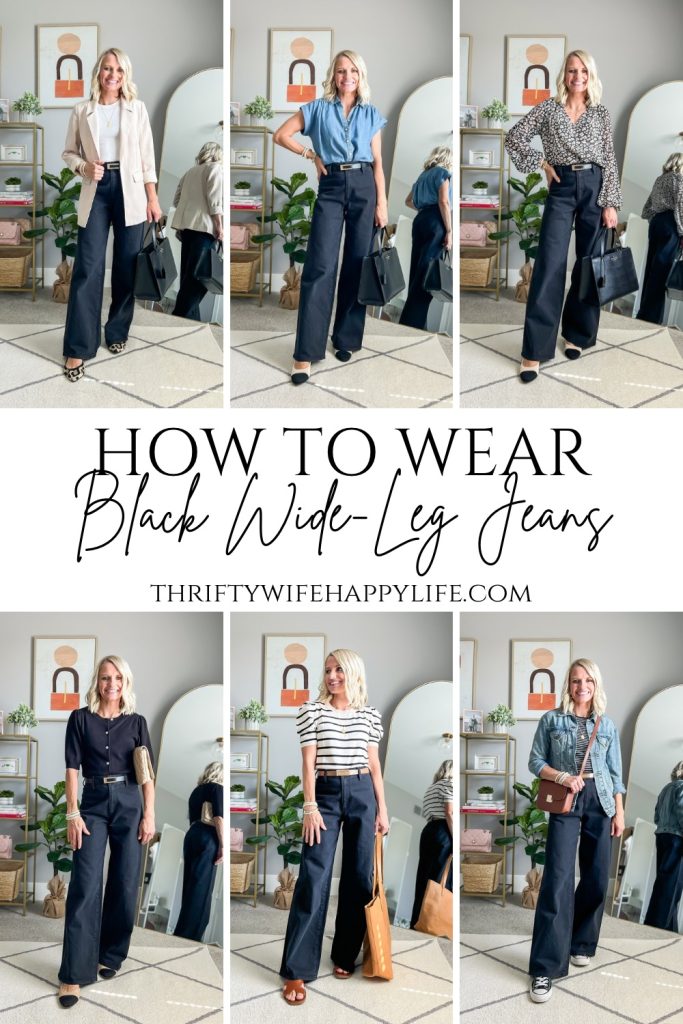 how to wear wide leg black jeans pinterest pin