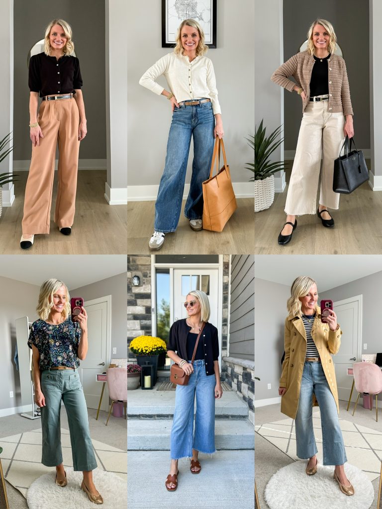 wide-leg pants outfit ideas for petite women