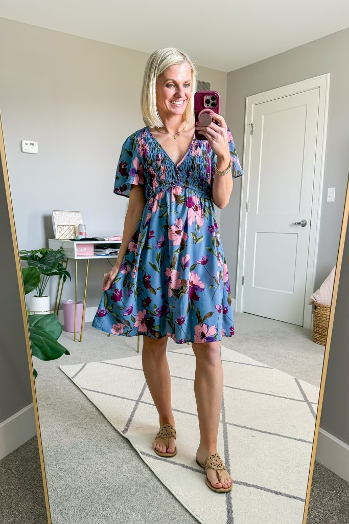 what to wear on a cruise floral short sleeved dress