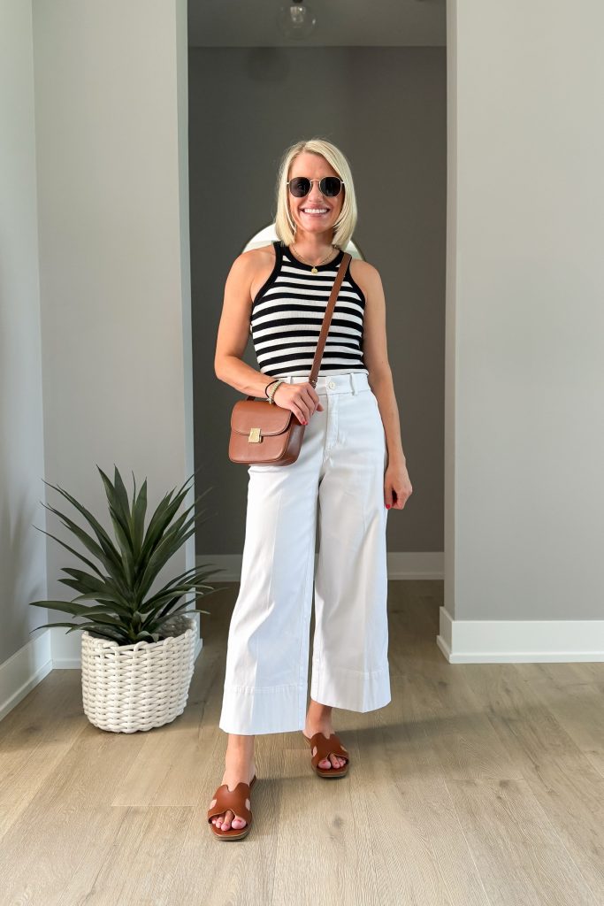 how to wear petite friendly cropped wide leg pants
