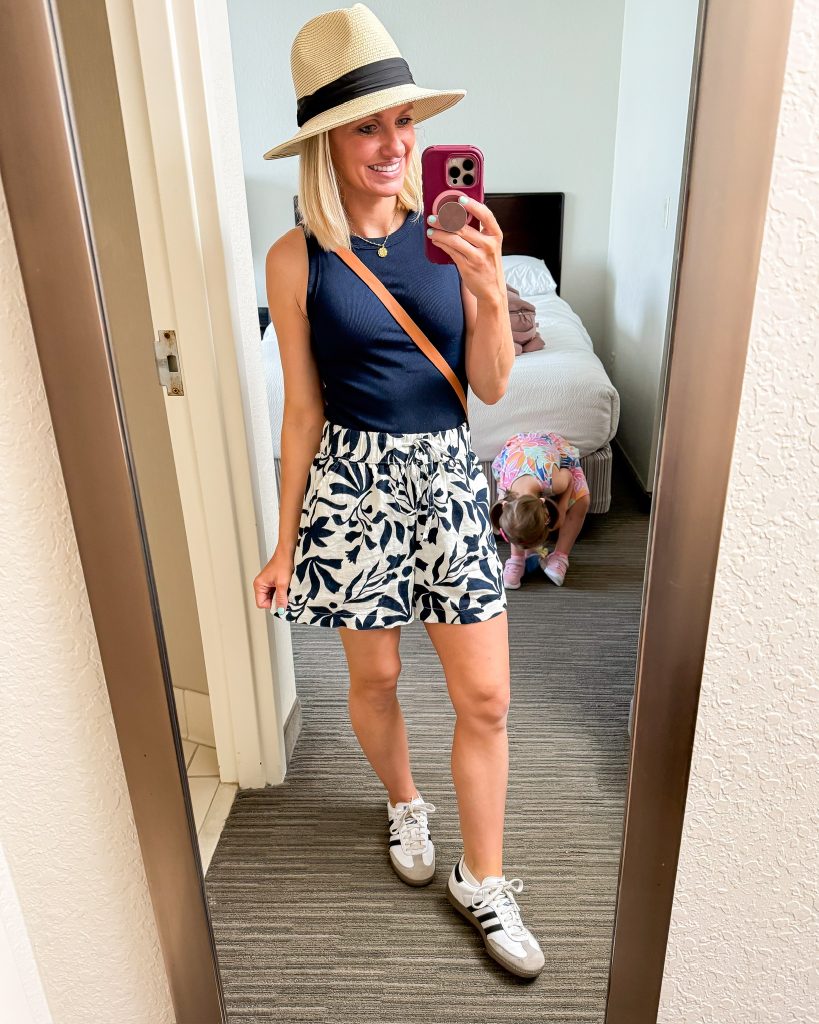 what to wear on a caribbean cruise daytime outfit floral shorts and tank top