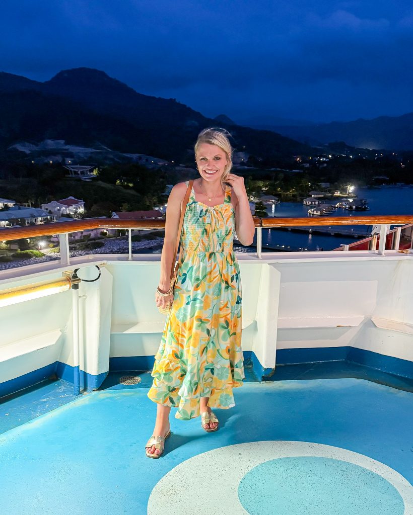 Caribbean cruise outfit ideas maxi floral dress