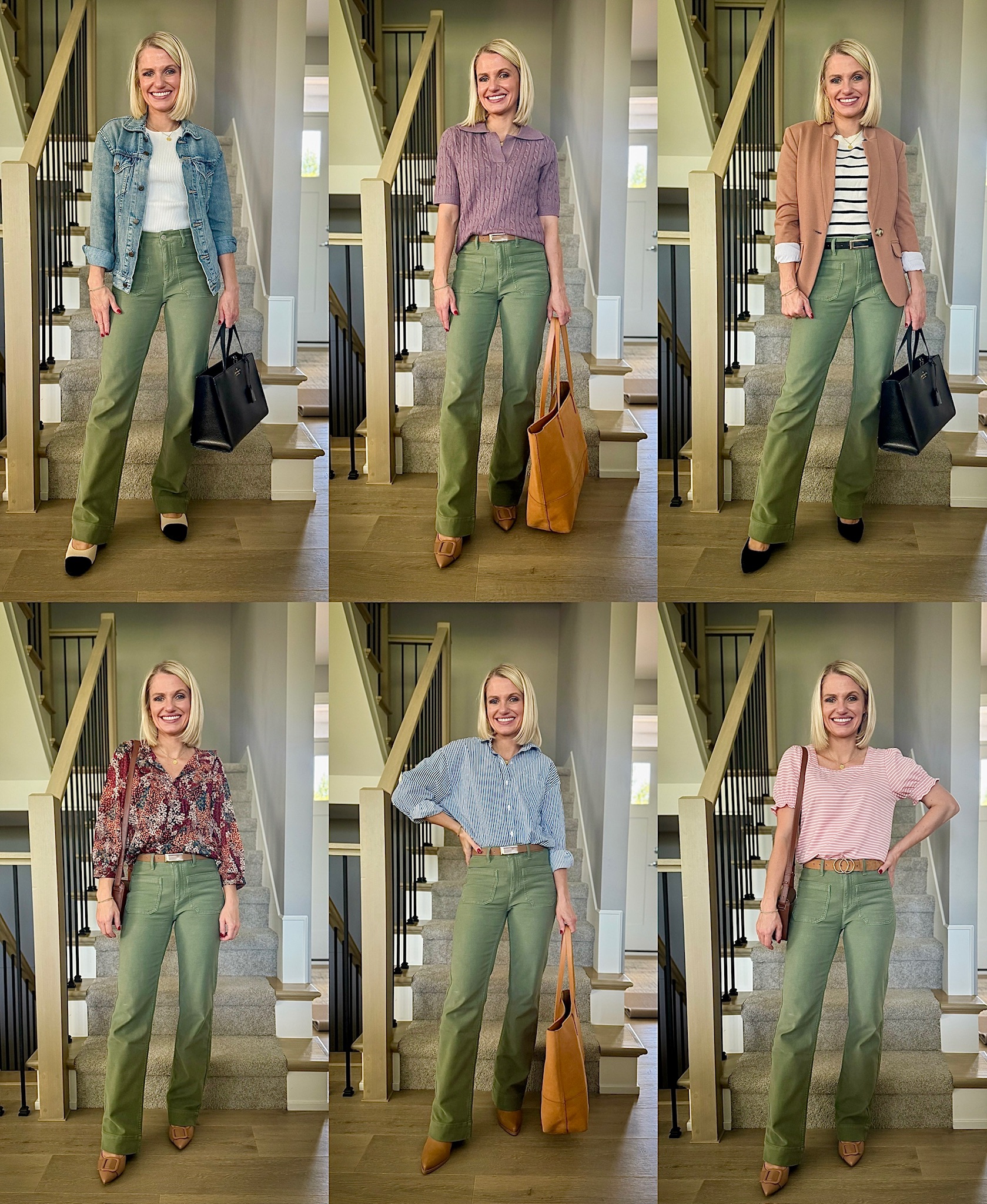 How to Wear Full-Length Green Pants for Fall