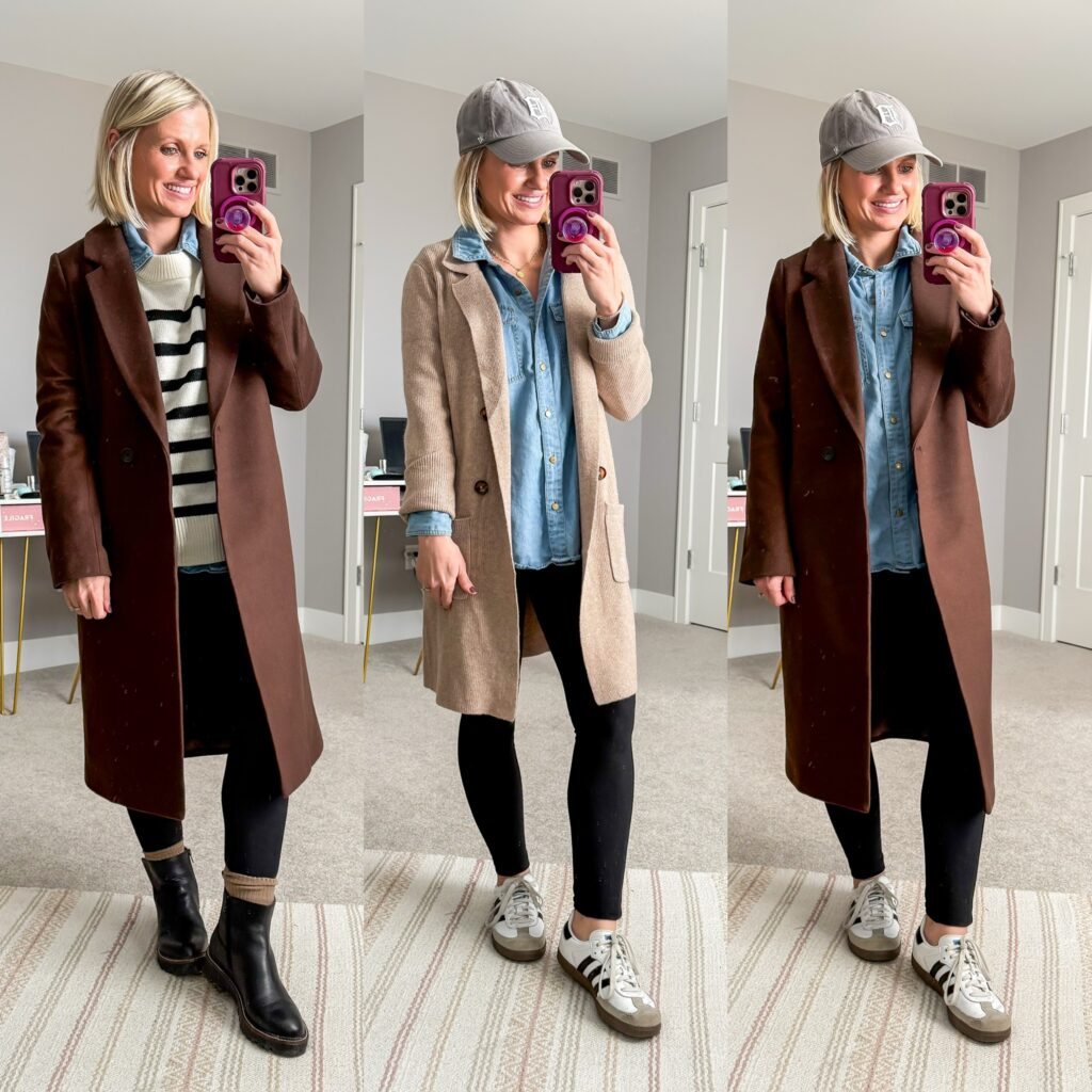 Mom Winter Capsule Wardrobe outfit ideas with wool coats