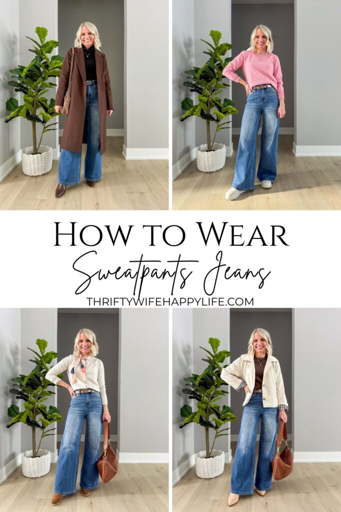 how to wear sweatpant jeans four ways