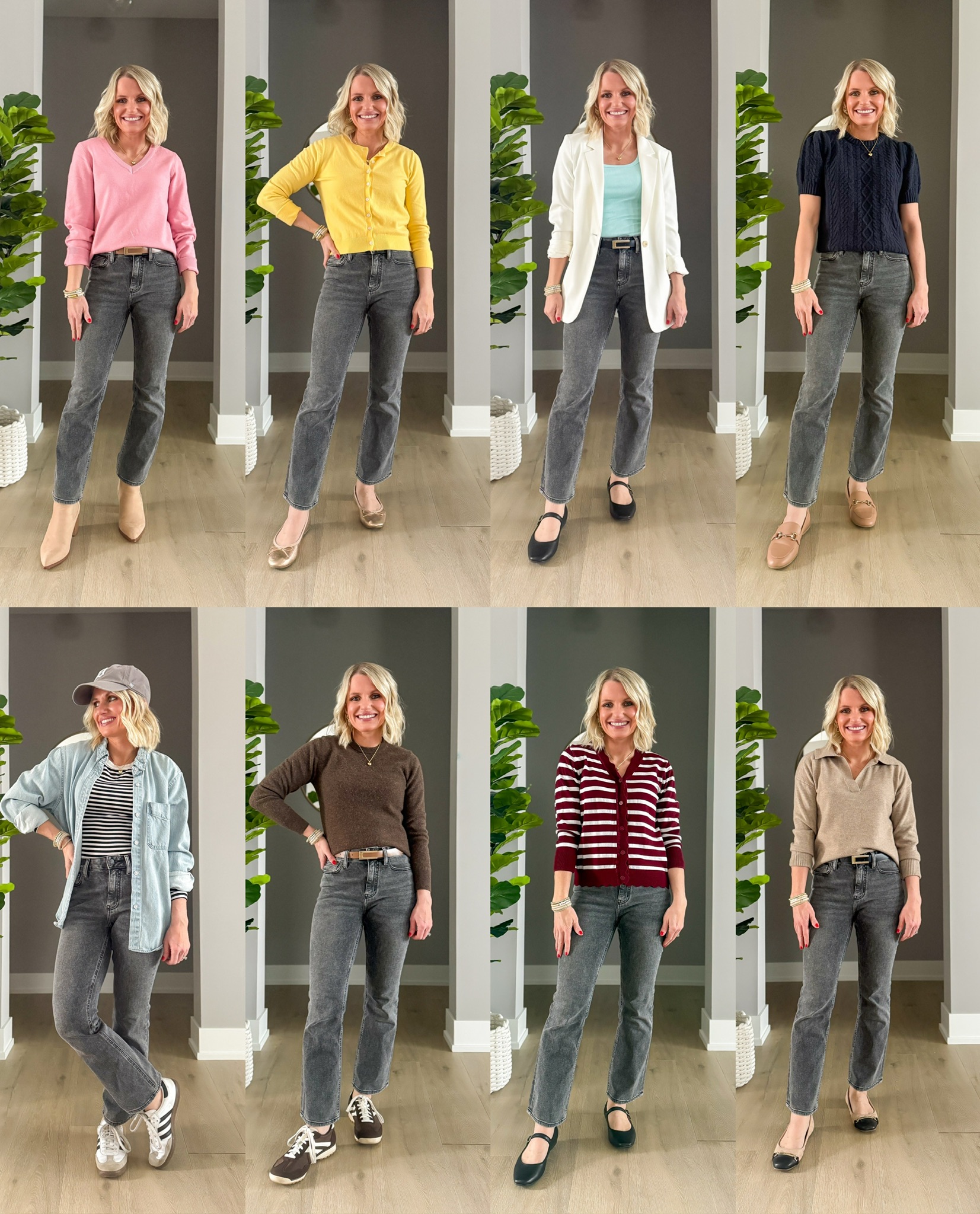 How to Wear Gray Jeans in Early Spring